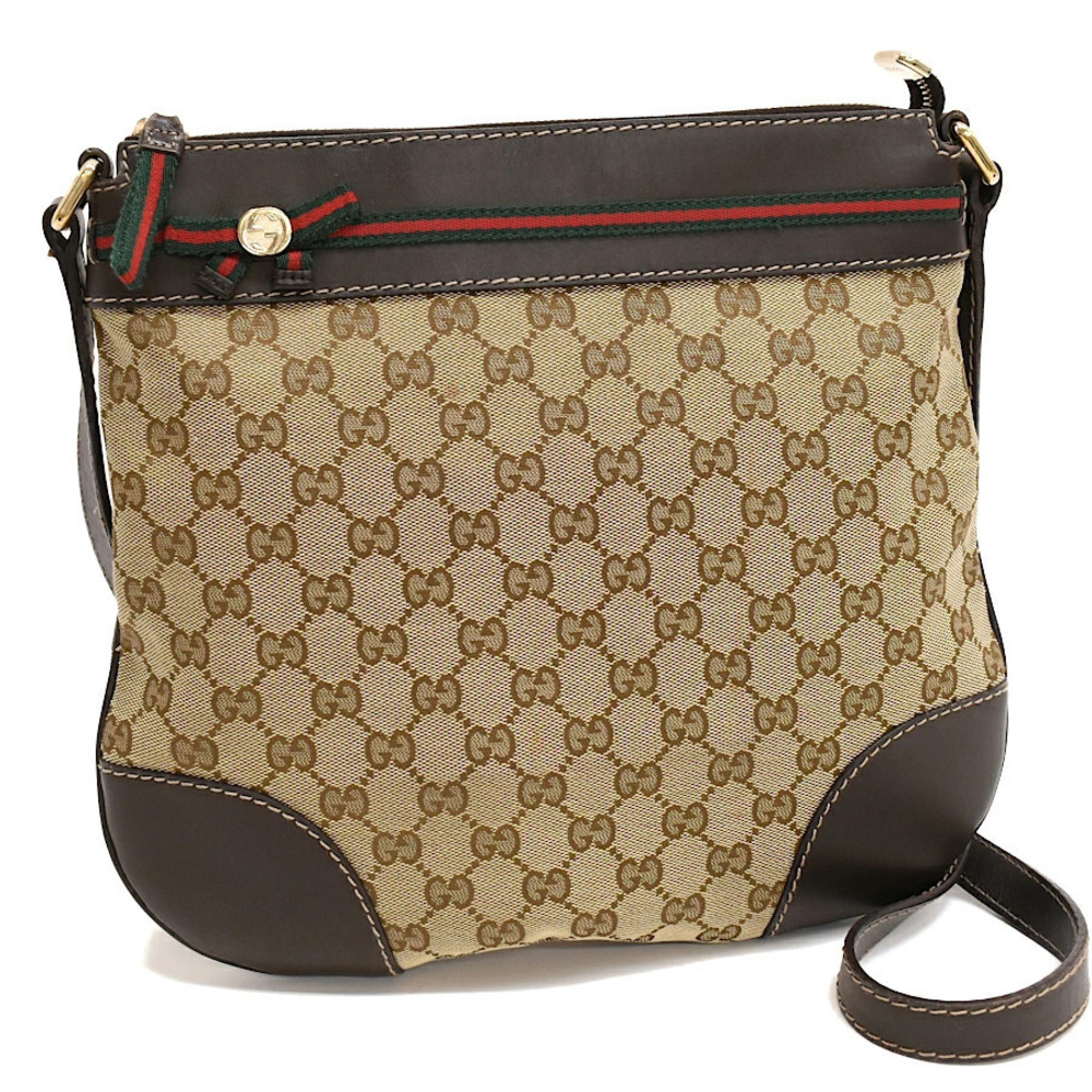 Gucci Mayfair Crossbody Bag GG Ribbon Web Sherry Beige Cream